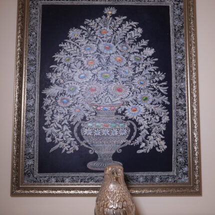 Silver Peacock Decor